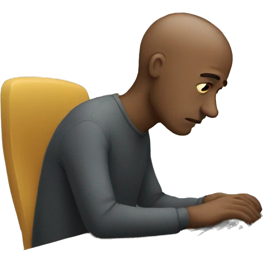 sad man at computer emoji