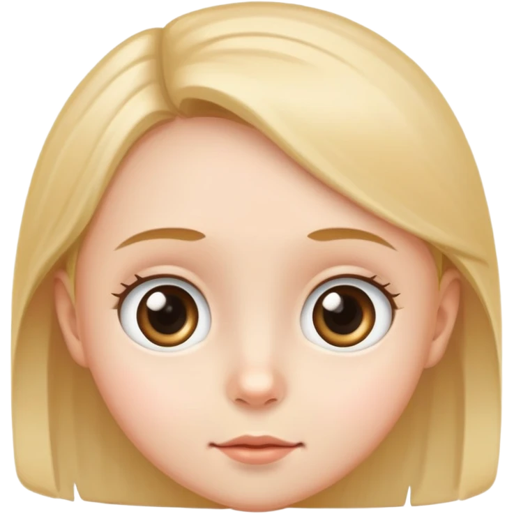 a child's face with big, bright eyes, simple and friendly emoji