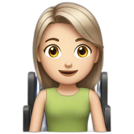 white brown hair girl in wheelchair emoji
