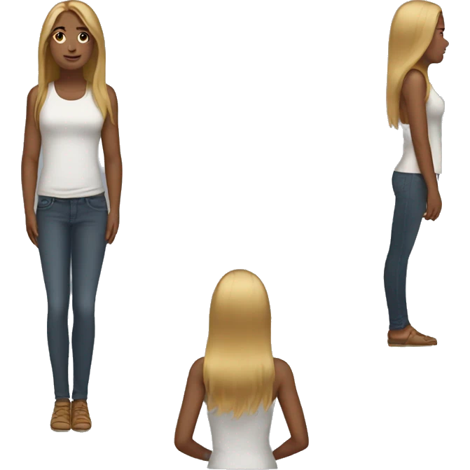Woman Long hair standing emoji