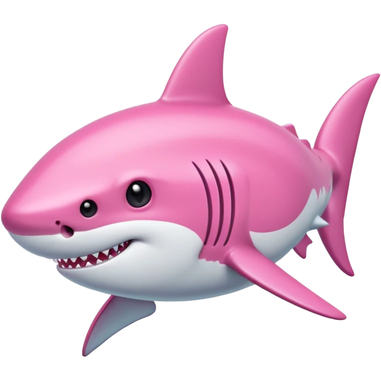 Pink shark with a pink bow on its head emoji