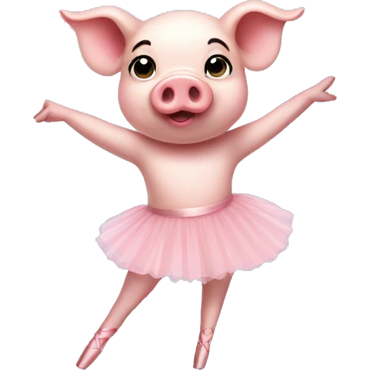 en pointe pig emoji