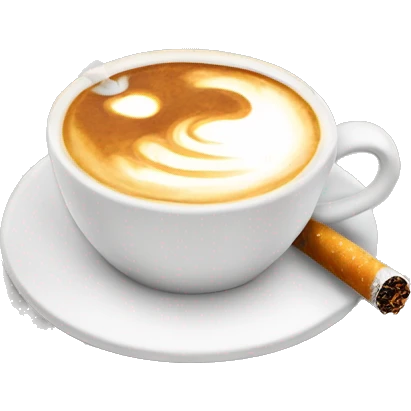 Cappuccino and cigarette emoji