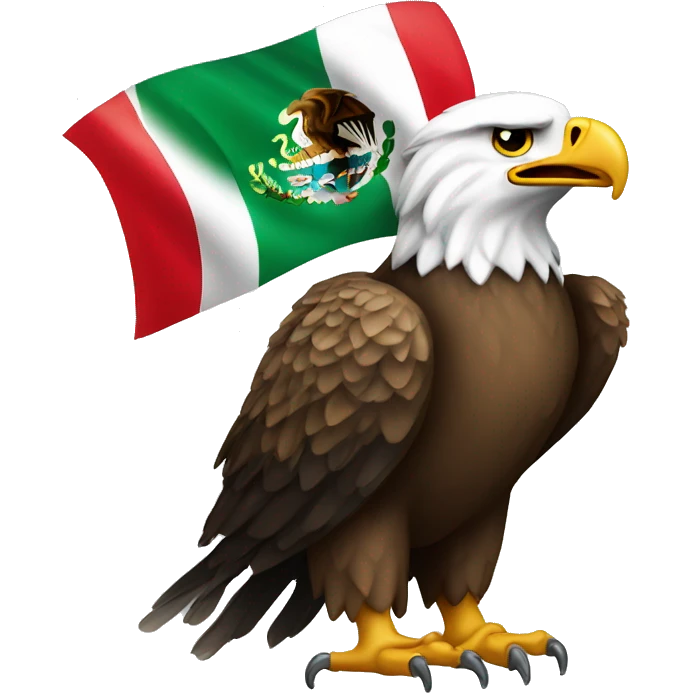 Eagle with Mexican flag  emoji