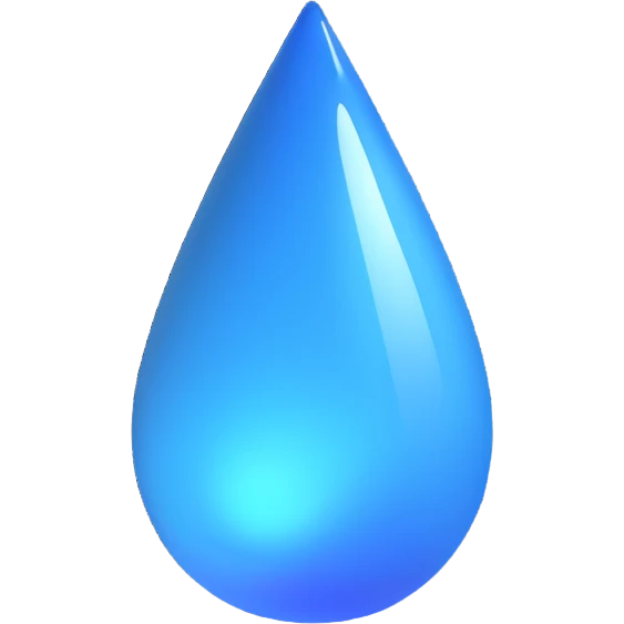 a blue teardrop with a faint glow, symbolizing sadness but with a sense of acceptance and peace emoji