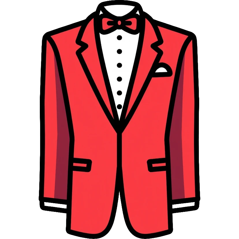 red and white formal tuxedo suit emoji