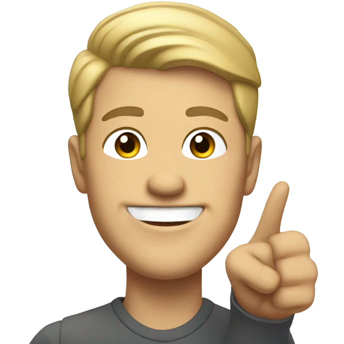 A light skin guy pointing his finger at you and laughing  emoji