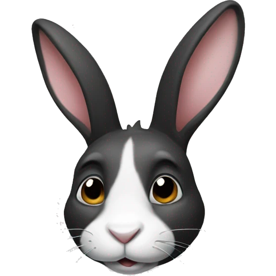 Black and white rabbit emoji