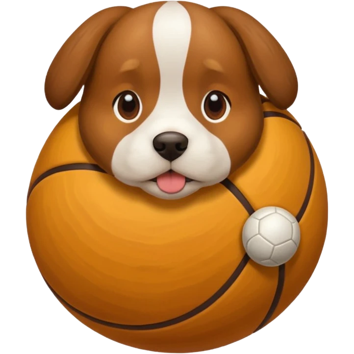 Dog wearing bawl emoji