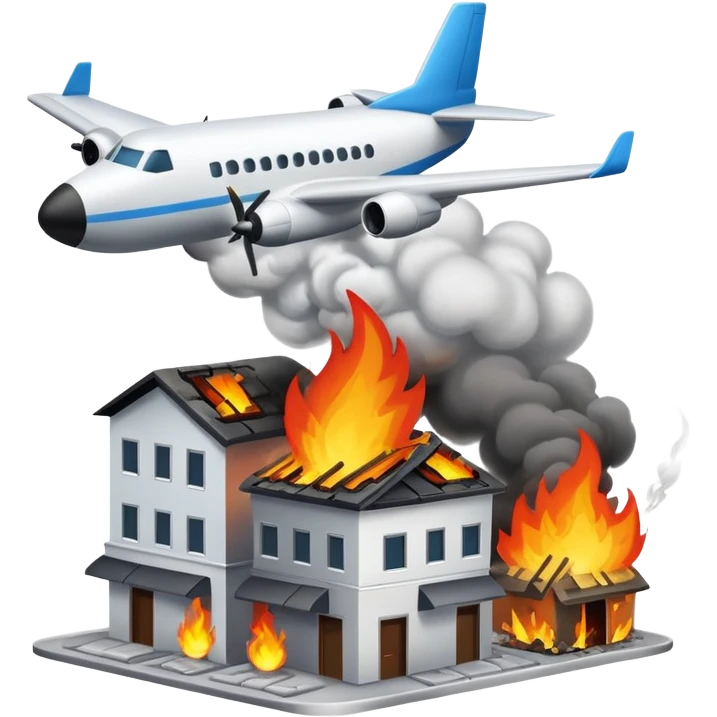 plane flying into two buildings emoji