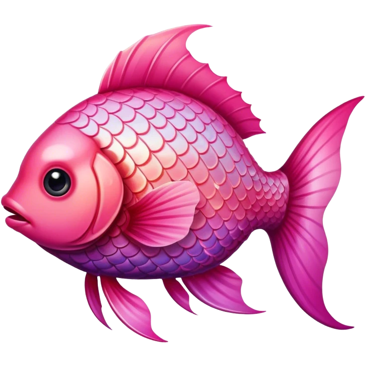Pretty fish with ombre pink color emoji