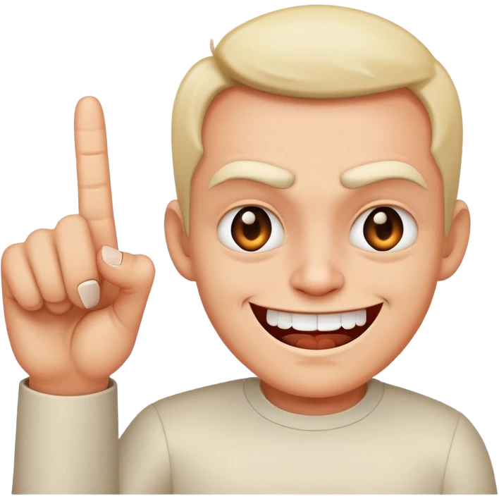 Evil smiling face with middle finger emoji