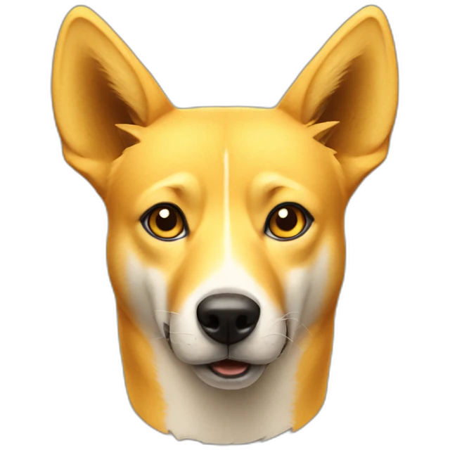 yellow dog that looks like a mix of dingo and fox emoji