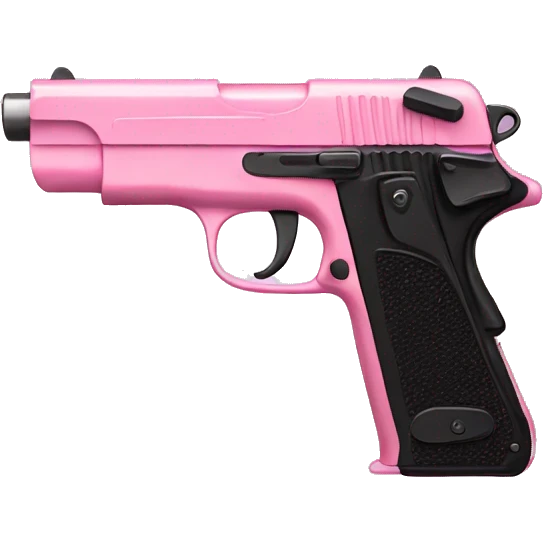pink pistol with a black ribbon emoji