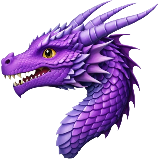 A side profile of a purple dragon without wings emoji
