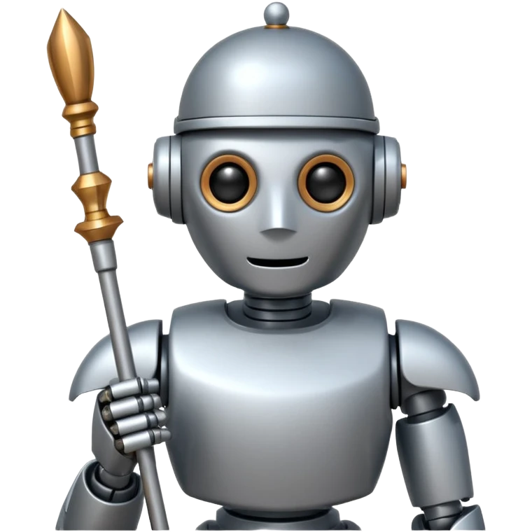 robot conductor, face only, with some staffs emoji