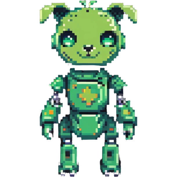 cute GIR robot from Invader Zim in green dog costume emoji