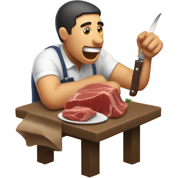 man eating a cow emoji