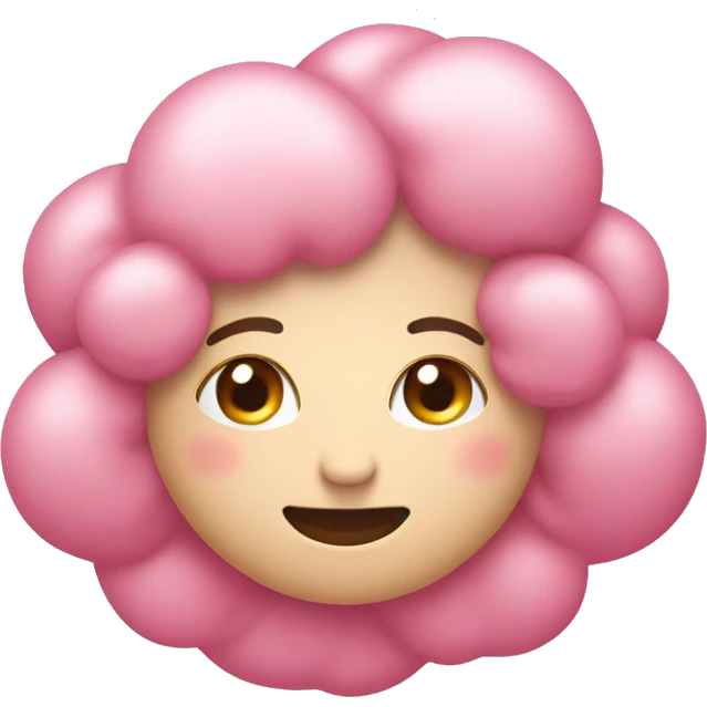 nuvola di pensiero con cuori rosa chiaro emoji