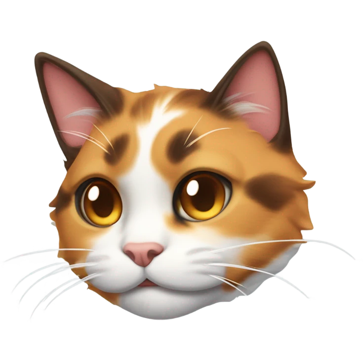 calico cat laying on its back playing dead emoji