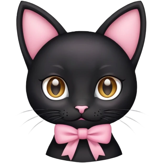 black cat wearing a pink bow on her ear emoji