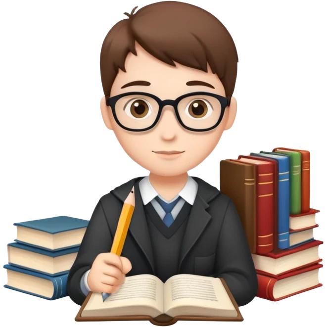 student with books and pencil, symbolizing studying emoji
