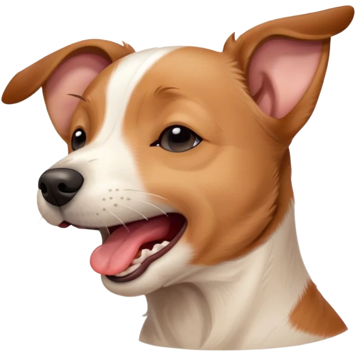Cinematic Cute Yawning Jack Russell Terrier Portrait Emoji, Head tilted slightly with a dramatic, wide-open yawn, showcasing a compact, energetic form with floppy ears and sleepy, half-closed eyes, a slightly open mouth revealing gentle canine charm, Simplified yet irresistibly adorable features, highly detailed, glowing with a soft, cozy glow, high shine, relaxed yet expressive, stylized with a dash of whimsical canine ease, soft glowing outline, capturing the essence of a drowsy yet affectionate Jack Russell Terrier that appears ready to stretch out and yawn its way out of the screen! emoji