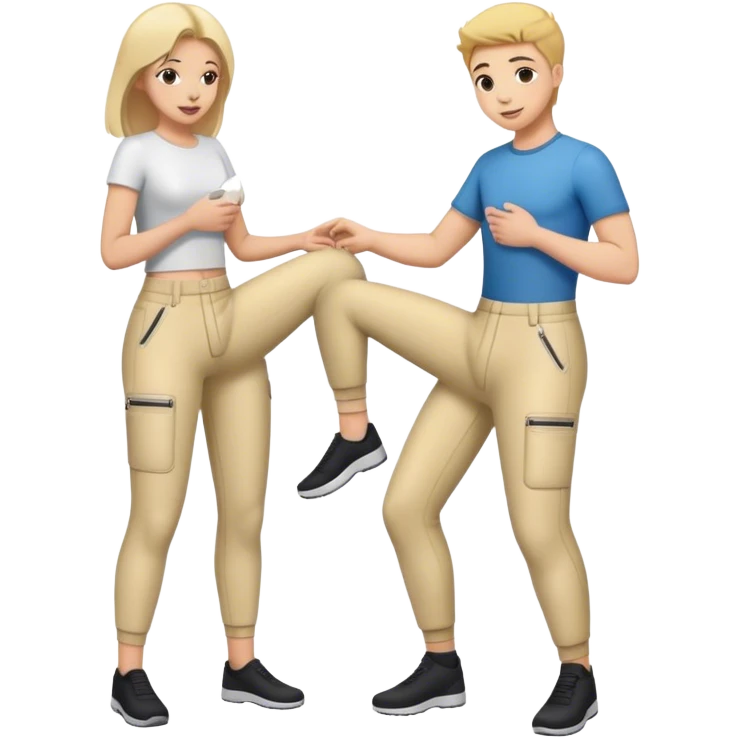 someone helping zip up someone else’s pants  emoji