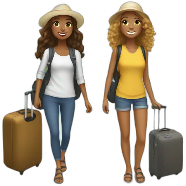 Girls travel together emoji