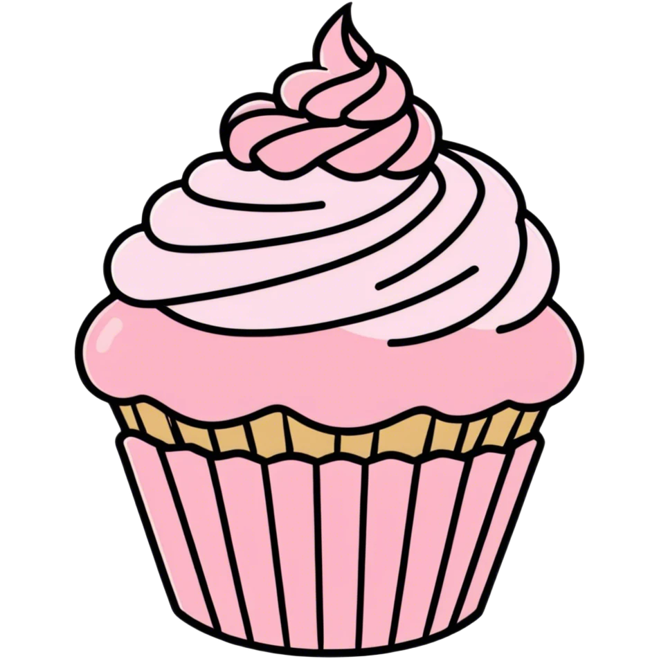 Cupcake with pink icing emoji