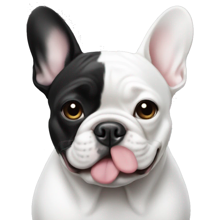 French bulldog black and white  emoji