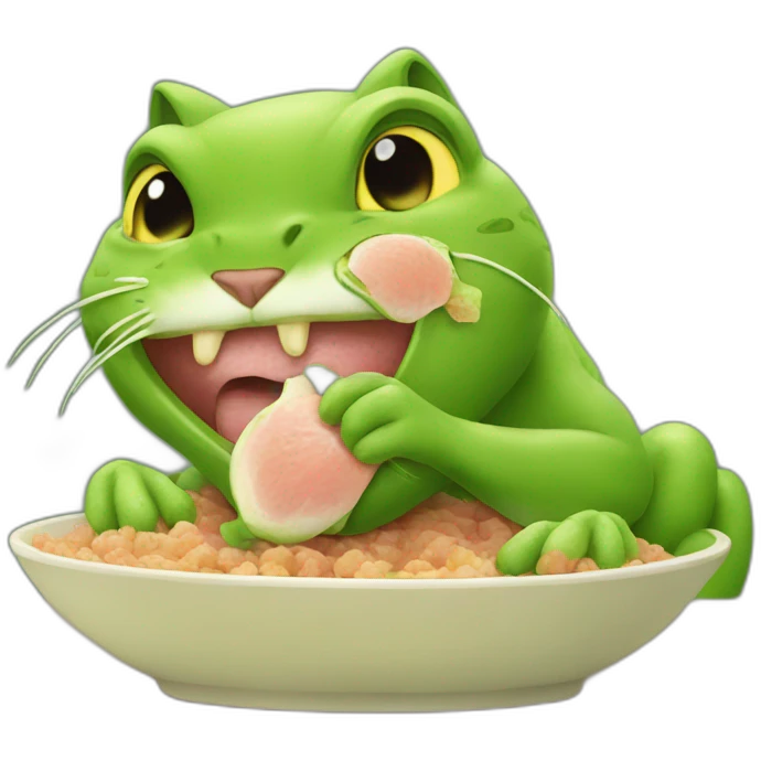 Cat eat froge emoji