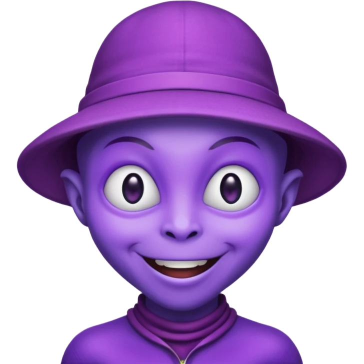hat wearing purple alien  emoji