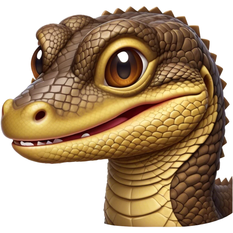 Cinematic Realistic Comical Monitor Lizard Portrait Emoji, Head tilted dramatically with an exaggeratedly amused expression, featuring a striking, glossy scaled hide with bold, angular textures and wide, expressive eyes full of playful disbelief, rendered with lifelike precision and natural vibrant hues, high shine, dramatic yet playful, styled with an air of cheeky wilderness mischief, soft glowing outline, capturing the essence of a spirited and over‐the‐top monitor lizard that looks ready to scurry its way into viral fame! emoji