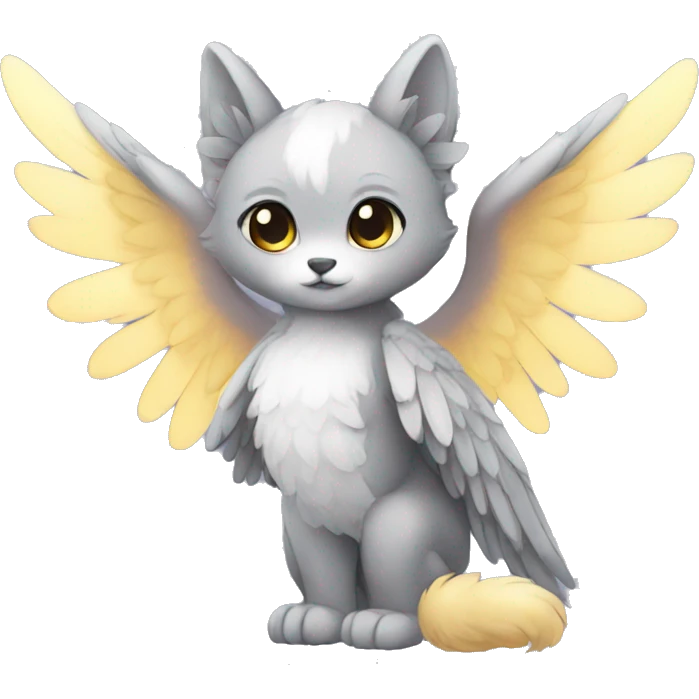 Anthro shy cute kawaii winged animal hybrid full body emoji