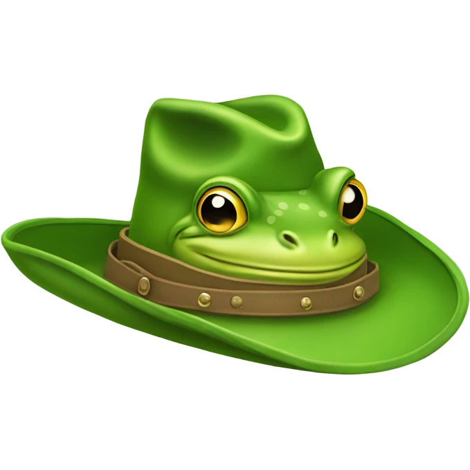 Green frog cowboy hat emoji