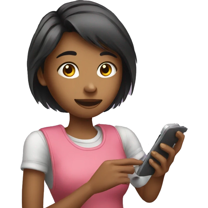 Girl playing phone  emoji