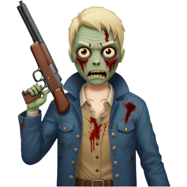 Hero shooting zombie with shotgun, dramatic lighting, horror action scene, no background











 emoji