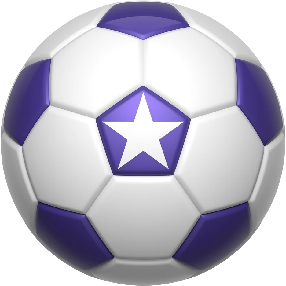 Ballons de foot champion League blanc et violet en étoile emoji