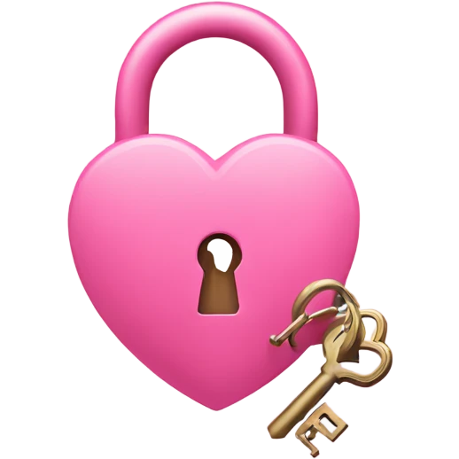 pink heart-shaped lock and key emoji