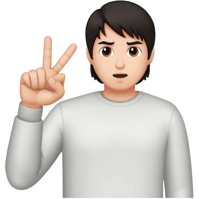 Human man Dark hair showing a middle finger towards the screen offensively  emoji