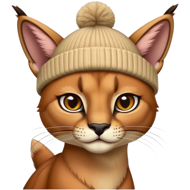 Caracal with beanie emoji