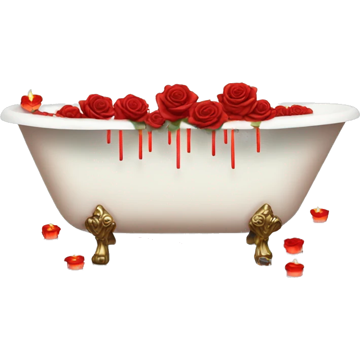 bathtub filled with candles and roses emoji