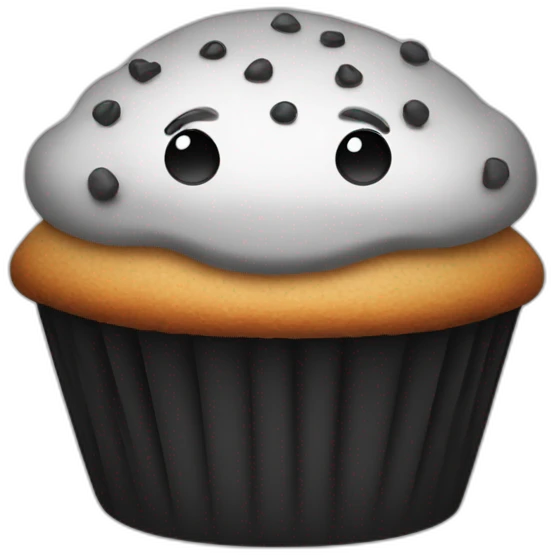 Muffin black and white emoji