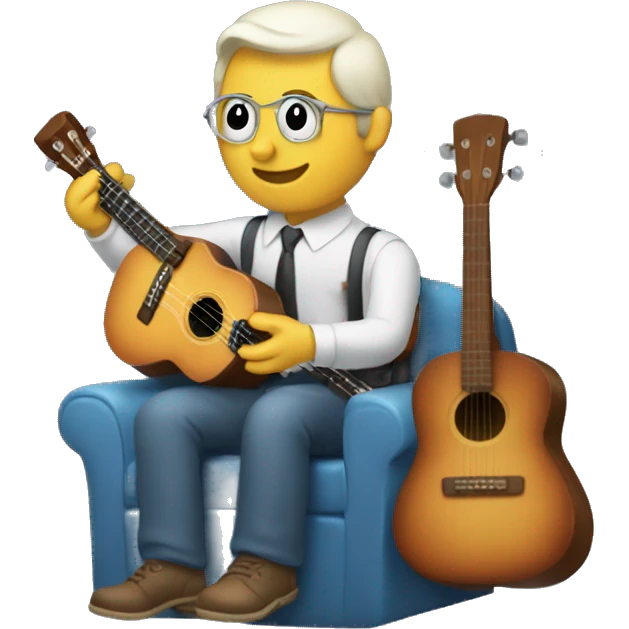 Someone in car driving seat playing ukelele  emoji