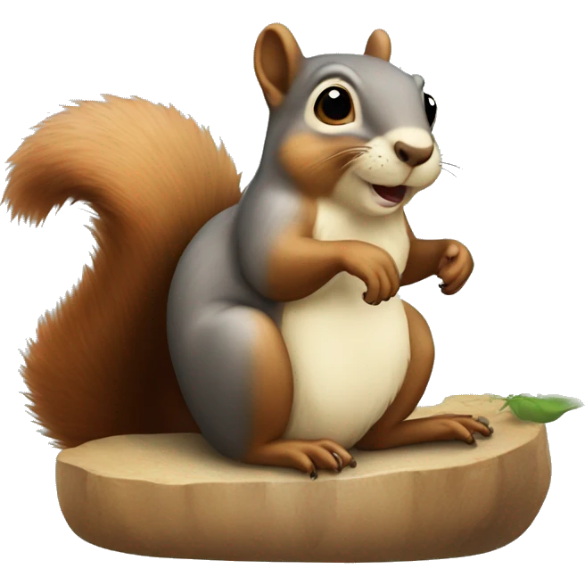 A Squirrel with a Seal  emoji