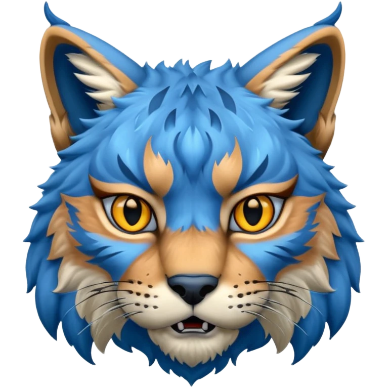Tête de lynx : très très très féroce et très méchant et tout bleu emoji