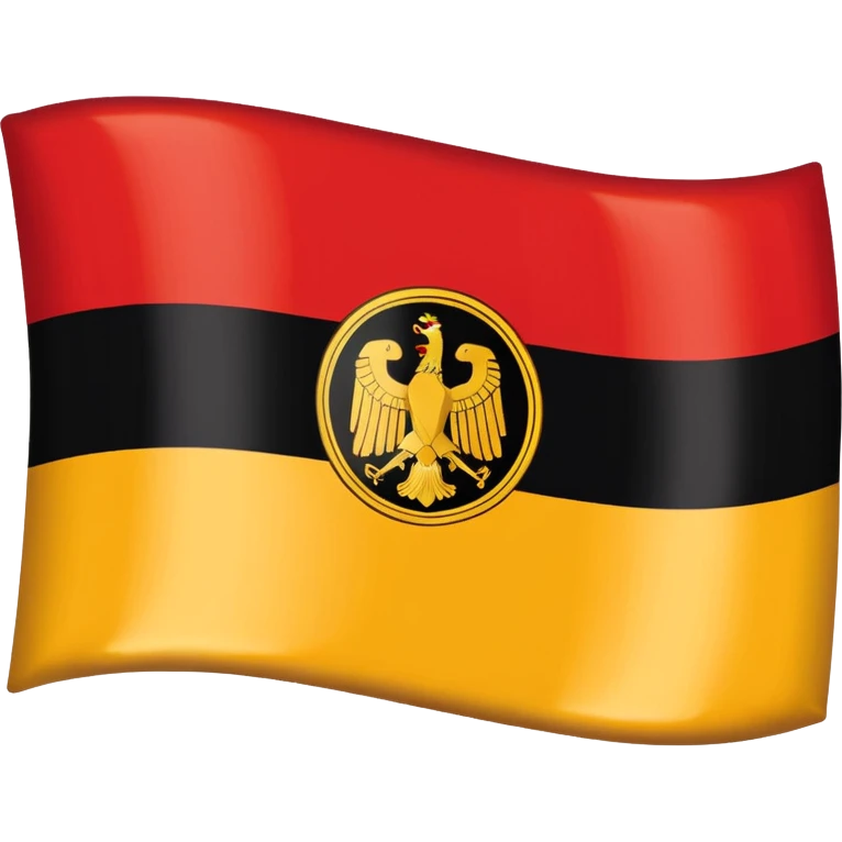 The flag of East Germany (the German Democratic Republic or GDR) consisted of the traditional German black, red, and gold horizontal tricolor, distinguished by a central emblem. emoji