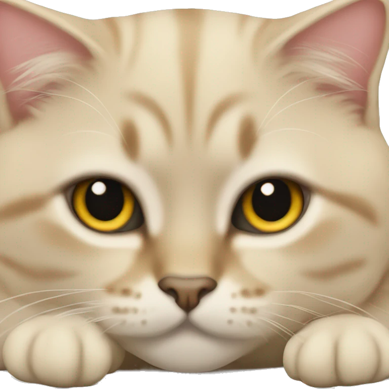 Beige British shorhait cat laying  emoji