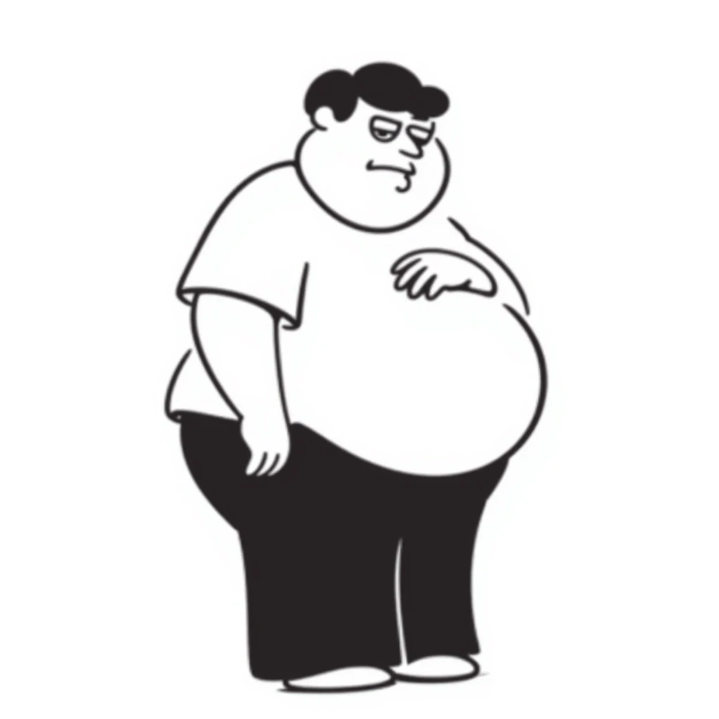 Peter Griffin from Family Guy with a pregnant belly, wearing his signature outfit emoji